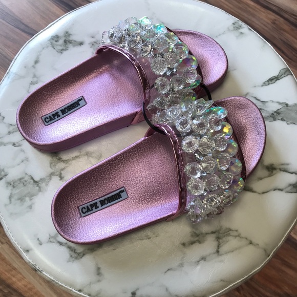 Cape Robbin Shoes - ‼️ Metallic Pink 3D Diamond Slides